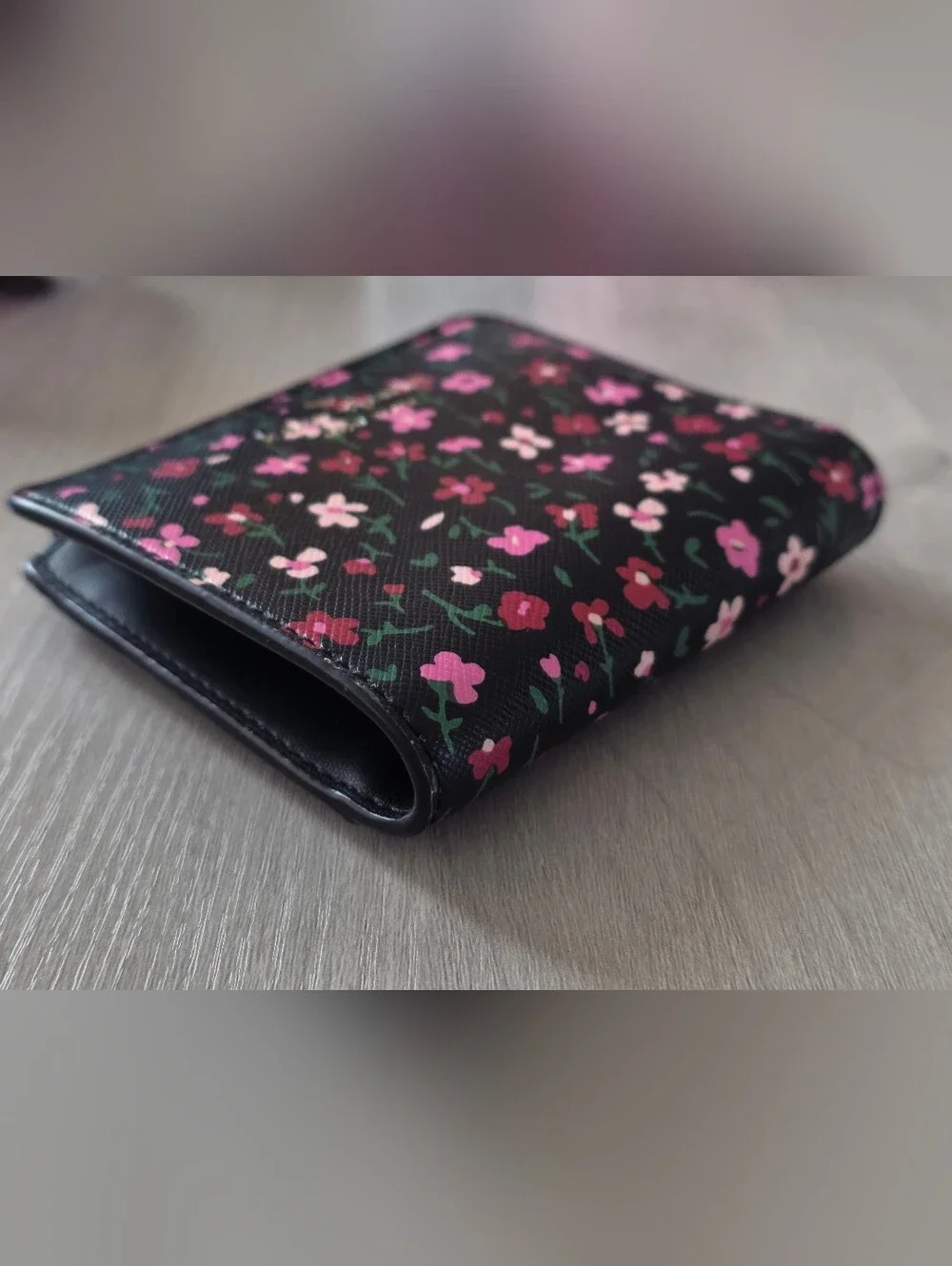 kate spade Black Floral Zip Wallet